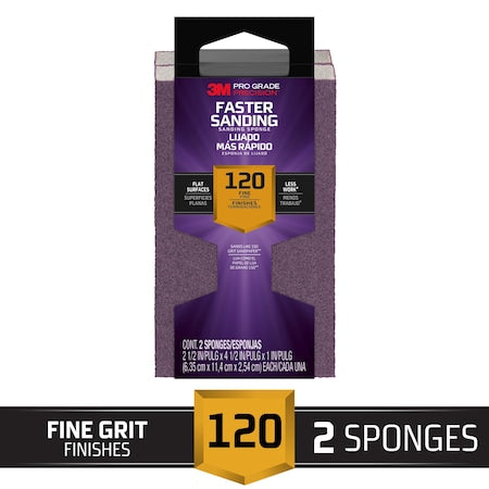 Sanding Sponge, Fine, 4 1/2"L, 2 1/2"W