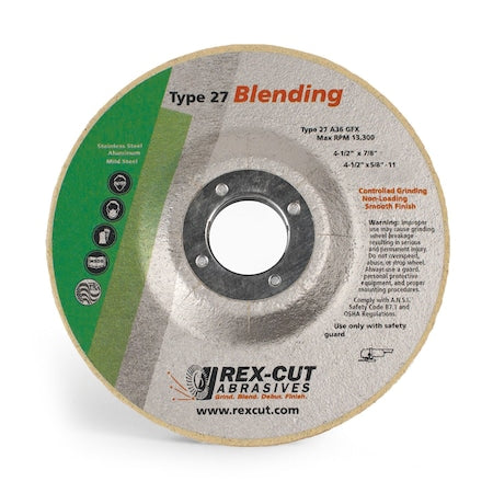 Grinding Disc 4 1/2 X 3/16 X 7/8 T27 A36 Gfx