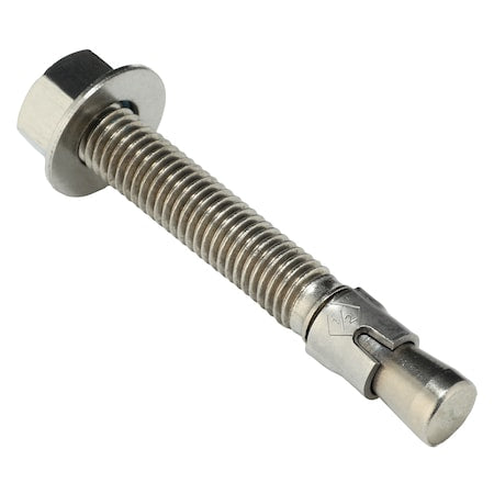 SUP-R-STUD + Wedge Anchor, 1/2"" Dia., 3-3/4"" L, Steel Plain, 10 PK