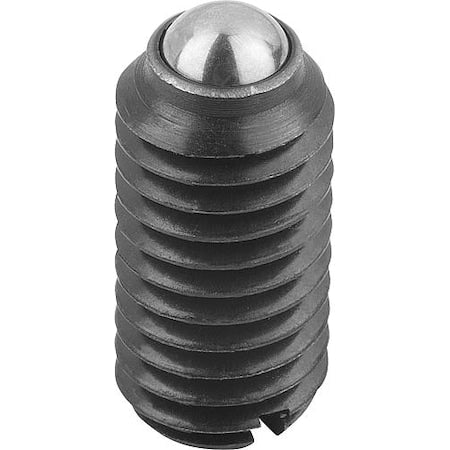 Spring Plunger, Standard Spring Force D=1/2-13 L=22, Steel, Comp: Ball Steel