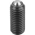Spring Plunger Standard Spring Force D=1/4-20 L=15, Steel, Comp: Ball Steel