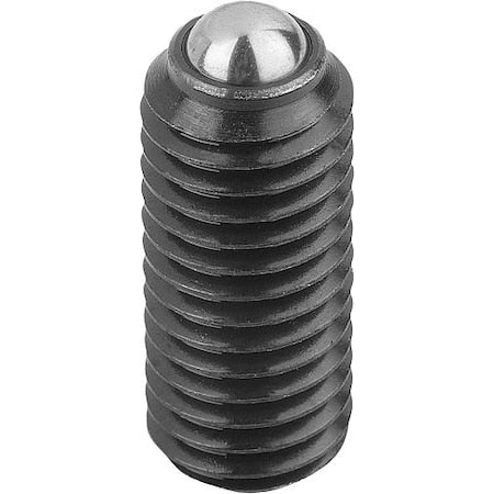 Spring Plunger Standard Spring Force D=1/4-20 L=15, Steel, Comp: Ball Steel