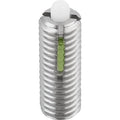 Spring Plunger Standard Spring Force D=1/4-28 L=20, Stainless Steel, Long-Lok, Comp: Pin Pom