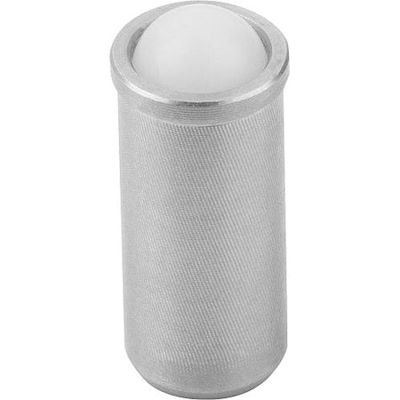 Spring Plunger, Push Fit, D=10 L=22, Stainless Steel, Long Version, Ball: POM Plastic