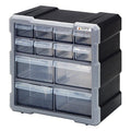 Cabinet With 12 Plastic Drawers, Black