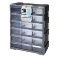 Cabinet With 18 Plastic Drawers, Black