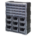 Cabinet With 30 Plastic Drawers / 9 Bins, Black