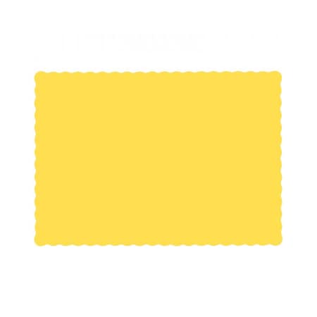 10" x 14" Scalloped Sun Yellow Paper Placemats, PK1000