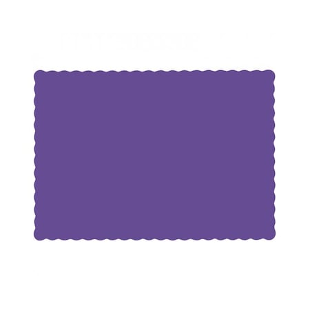10" x 14" Scalloped Purple Paper Placemats, PK1000