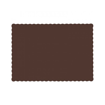 10" x 14" Scalloped Chocolate Brown Paper Placemats, PK1000