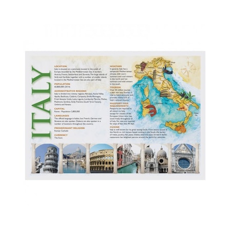 Placemat, Map of Italy, PK1000