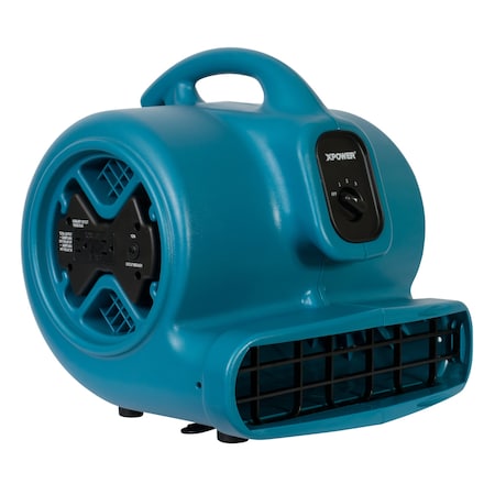 Air Mover W/ Power Outlets for Daisy Chain, 1/3 HP, 2600 CFM, 3.8 Amps, 4 Positions, 3 Speeds