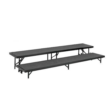 Tapered Standing Choral Riser, 2 Level, Grey Carpet