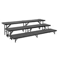 Tapered Standing Choral Riser, 3 Level, Grey Carpet