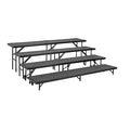 Tapered Standing Choral Riser, 4 Level, Grey Carpet