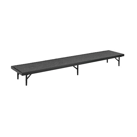 Tapered Standing Choral Riser, 18" x 60" x 8", Grey Carpet