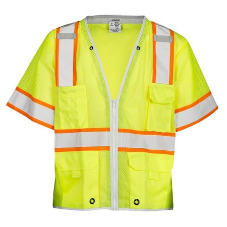 High Visibility Vest, Class 3, 2XL, Lime