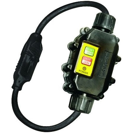 SJTW; Inline GFCI GFCI Extension Cord, 14 AWG, 14/3, 1 Outlets, 5-15C, Black, 5-15P, 2 ft