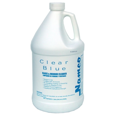 Liquid Glass Cleaner, Clear, Blue, Jug, 4 PK