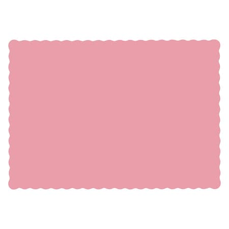 10" x 14" Scalloped Dusty Rose Pink Paper Placemats, PK1000