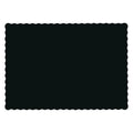 10" x 14" Scalloped Black Paper Placemats, PK1000