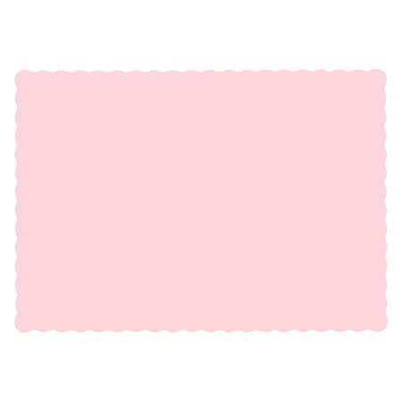 10" x 14" Scalloped Pink Paper Placemats, PK1000