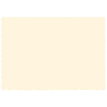 10" x 14" Scalloped Ecru Paper Placemats, PK1000
