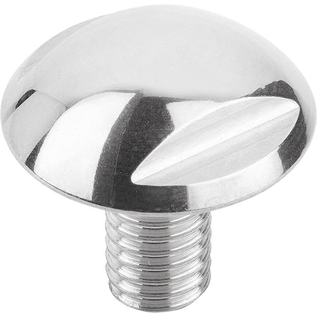 M8-1.25 x 16 mm Round Machine Screw, Polished Stainless Steel