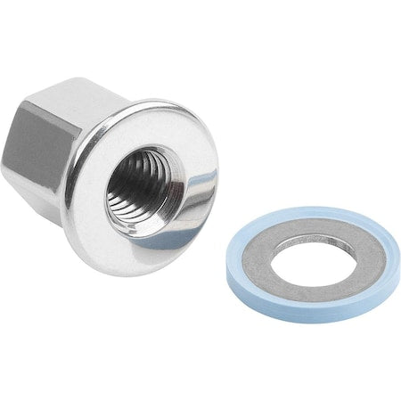 Cap Nut, M4, 316 Stainless steel, Polished, 9 mm H