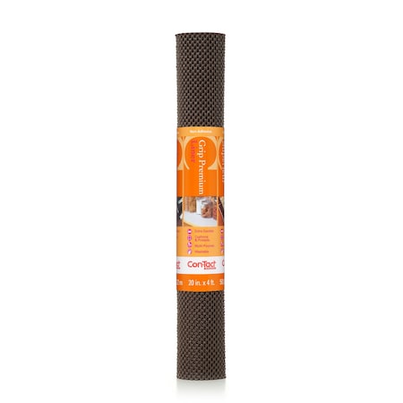 Grip Premium Drawer and Shelf Liner, Chocolate 20"x4 Ft., PK6