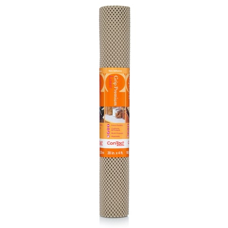 Grip Premium Drawer and Shelf Liner, Taupe 20"x4 Ft., PK6