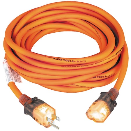 SJEOW Extension Cord, 12 AWG, Indoor/Outdoor, 12/3, 1 Outlets, 5-15R, Orange, TPE, 5-15P, 25 feet
