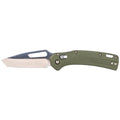 Knife, Tanto Blade, Moss Green Handle