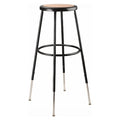 Black Hardboard Stool, 31-39"H, Stationary