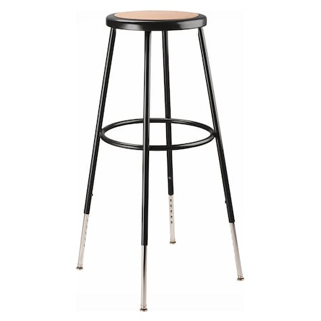 Black Hardboard Stool, 31-39"H, Stationary