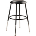 Adjustable Stool, Steel, Vinyl, Black, Number of Casters: 4