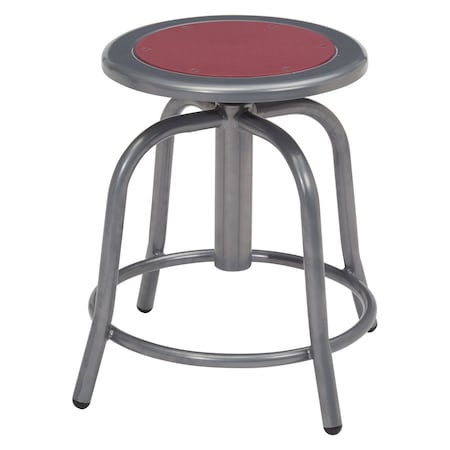 Adj. Stool, Wine Seat, Gry Frame, 18" H