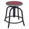 Height Adjustable Swivel Stool, 18"-24", Burgundy Seat/Black Frame