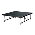 Stage Platform, 4 Ft. x 4 Ft. x 16"-24" Adjustable Height, Black Carpet
