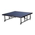 Stage Platform, 4 Ft. x 4 Ft. x 16"-24" Adjustable Height, Blue Carpet