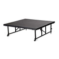 Stage Platform, 4 Ft. x 4 Ft. x 16"-24" Adjustable Height, Gray Carpet