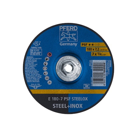 7" x 1/4 Grinding Wheel, 5/8-11 Thd. - PSF STEELOX - Type 27