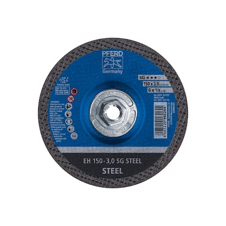 Abrasive Cut-Off Wheel, Type 27, 6 in Dia, 1/8 in Thick, 5/8 in-11 Arbor Hole Size, 24 Grit