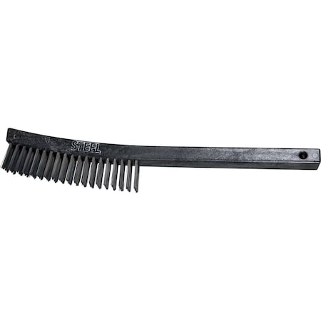Curved Handle Scratch Brush, Plstc, 4"x19