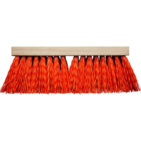 16" Heavy Duty Street Broom - Safety Orange Fill, 5" Trim