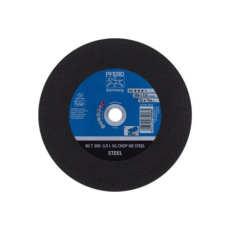 Abrasive Cut-Off Wheel, 12 in Dia, 1/8 in Thick, 1 in Arbor Hole Size, Aluminum oxide A, 30 Grit