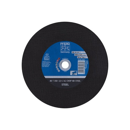 Abrasive Cut-Off Wheel, 14 in Dia, 1/8 in Thick, 1 in Arbor Hole Size, Aluminum oxide A, 30 Grit