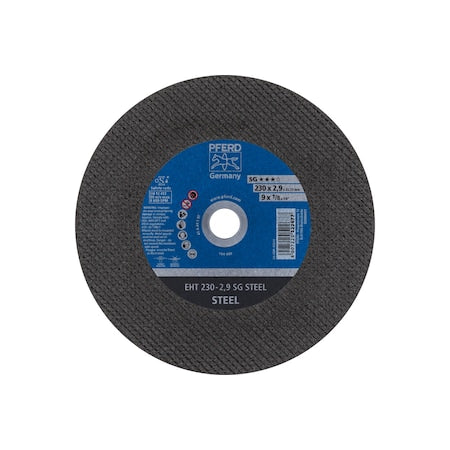 Abrasive Cut-Off Wheel, Type 1, 9 in Dia, 3/32 in Thick, 7/8 in Arbor Hole Size, Aluminum oxide A