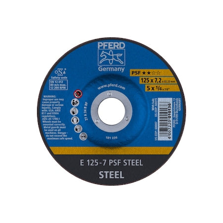 5" x 1/4 Grinding Wheel, 7/8" A.H. - PSF STEEL - Type 27