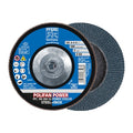 7" x 5/8-11 Thd. POLIFAN Flap Disc - Z SG POWER STEELOX, Zirconia, 60 Grit, Conical